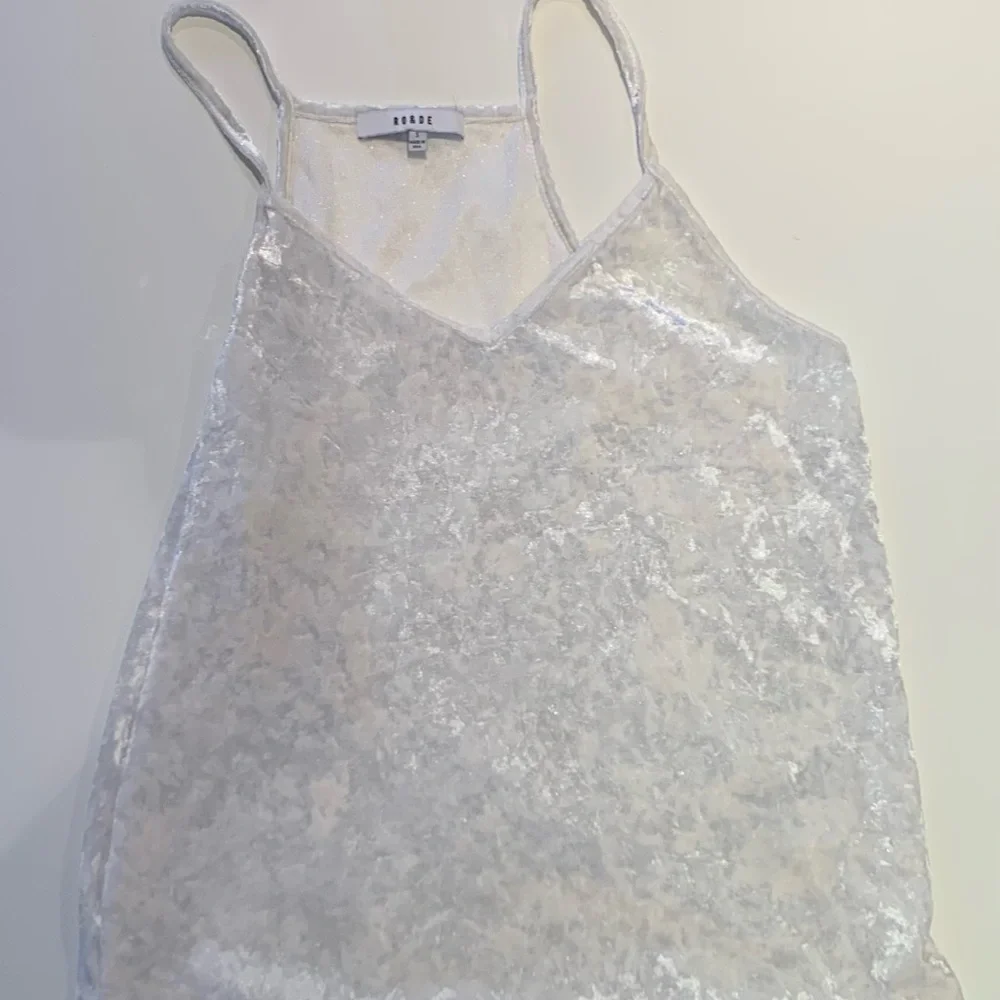 Crushed Velvet White Tank - Picture 1 of 1